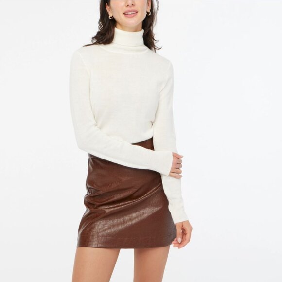 J Crew Wool Blend Turtleneck Sweater Womens XS Cream Pullover Top Neutral DD10X - Picture 1 of 6